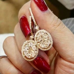 New Gold Oval Drop Earrings